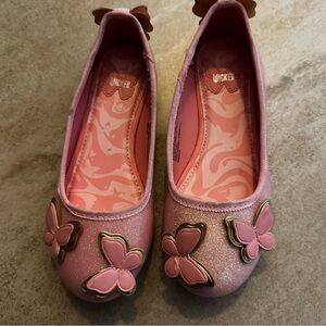 Wicked Pink Shoes GLINDA Butterfly  Ballet Flats SIZE 1 Worn 2x